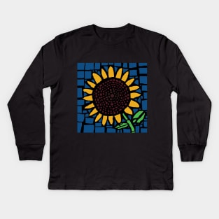 Sunflower Mosaic Kids Long Sleeve T-Shirt